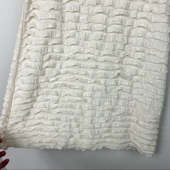 Free People Layered Ruffle Bohemian Cream White Mini Dress Size XS Tiered Boho‎ - Picture 7 of 9